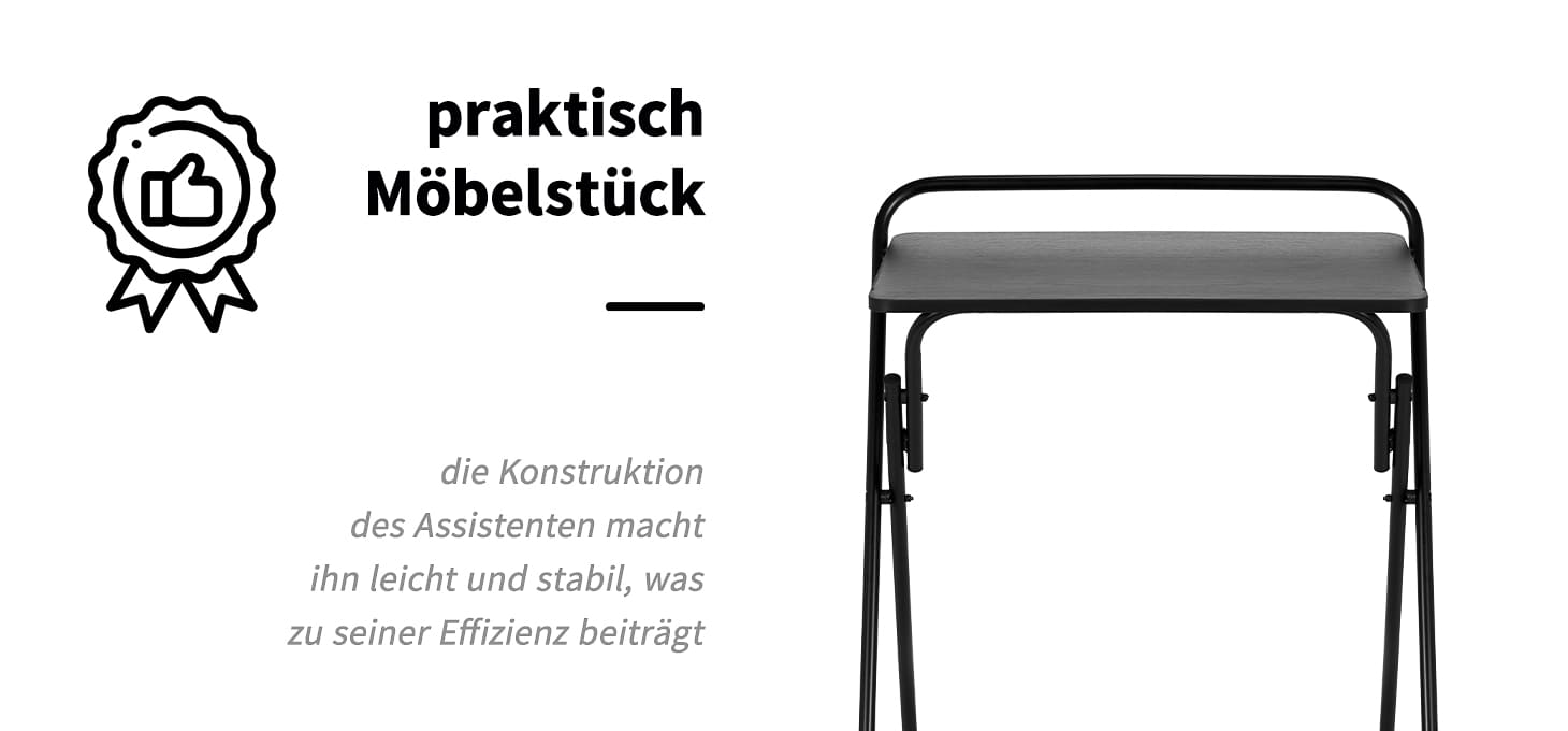 Pro Ink Faltbarer Tattoowagen Schwarz