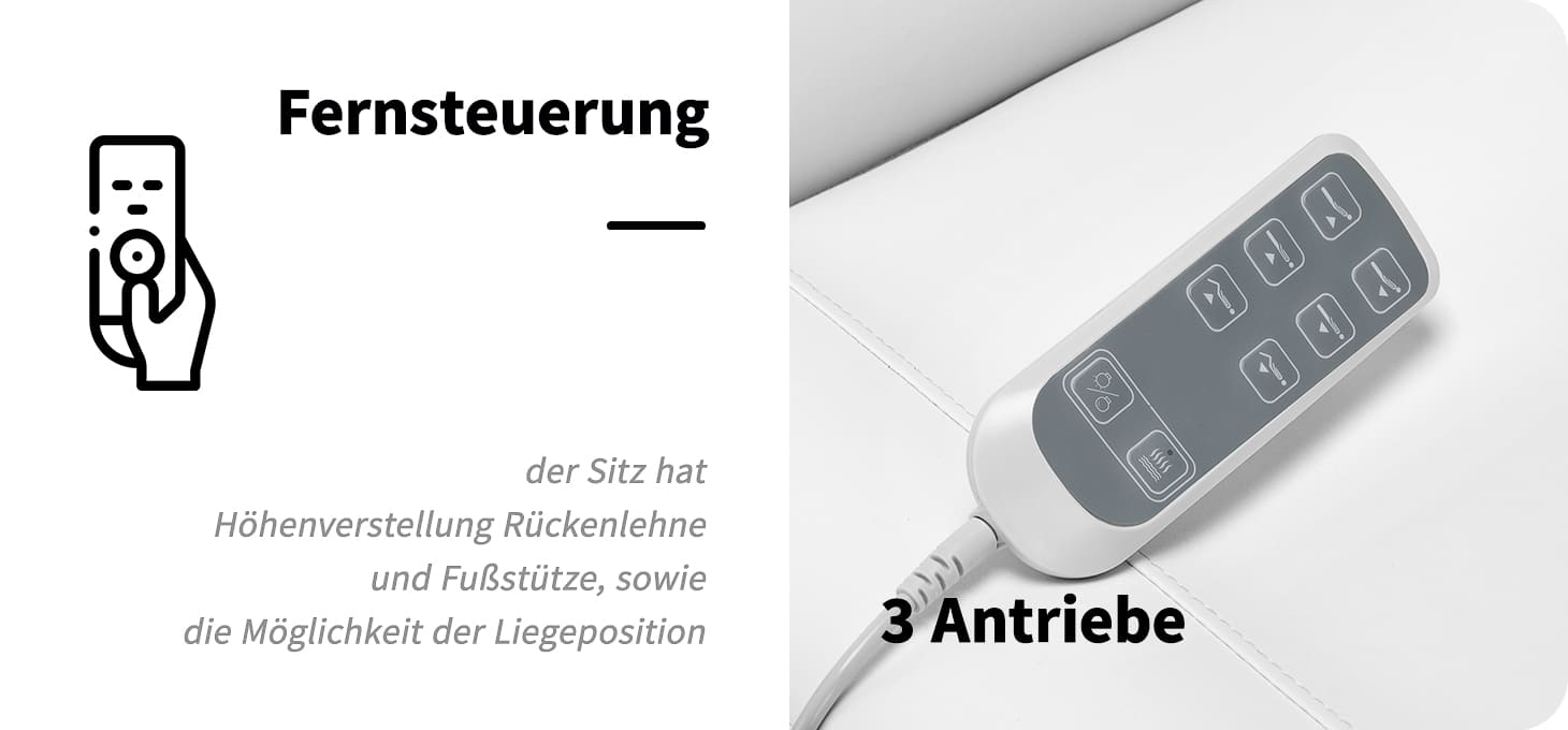 Elektrischer Kosmetikliege SILLON CLASSIC 3 Motoren mit Heizung weiß