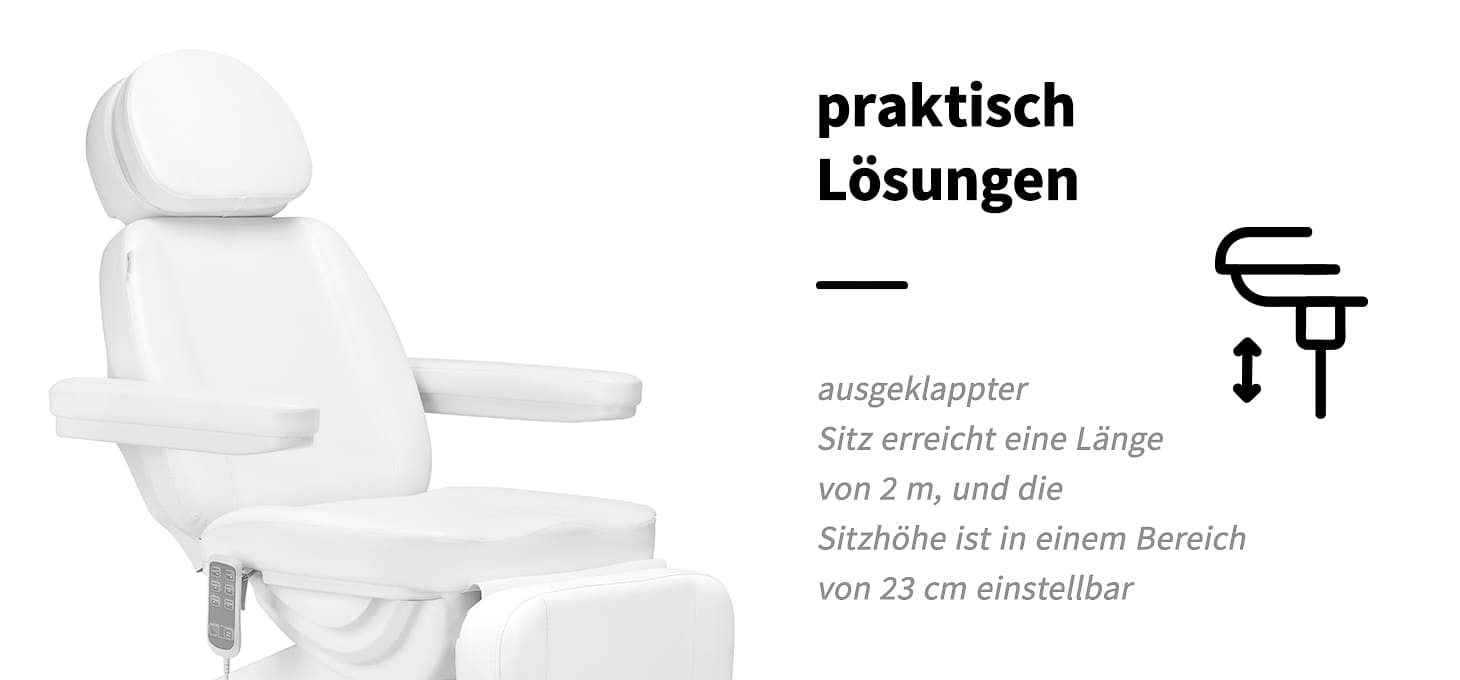 Elektrischer Kosmetikliege SILLON CLASSIC 3 Motoren mit Heizung weiß