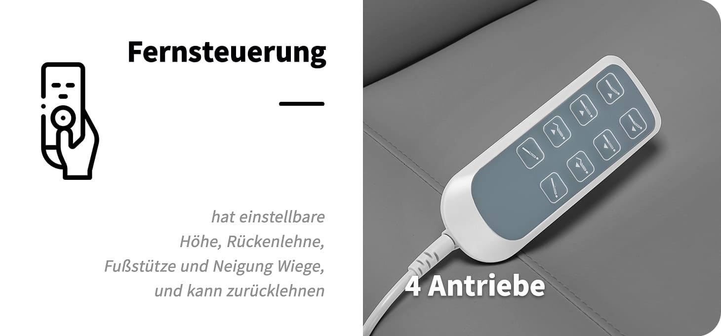 Elektrische Kosmetikliege SILLON CLASSIC 4 Motoren mit Wiege grau
