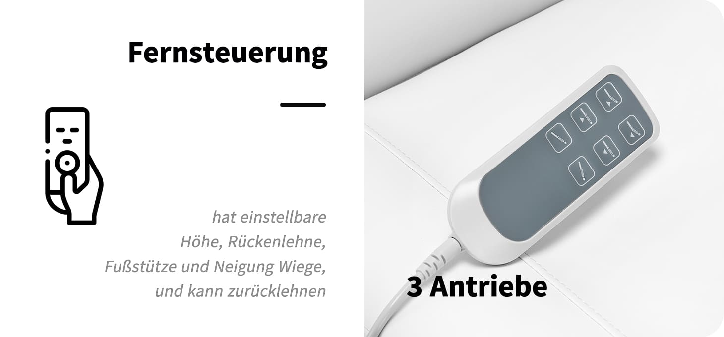 Elektrische Kosmetikliege SILLON CLASSIC 3 Motoren mit Pedi-Wiege weiß