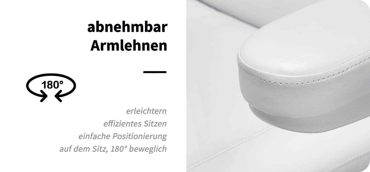Elektrische Kosmetikliege SILLON CLASSIC 3 Motoren mit Pedi-Wiege weiß