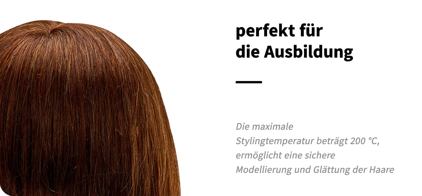 Friseur-Trainingskopf von Gabbiano WZ1 mit echtem Haar Farbe 4# Länge 16’’