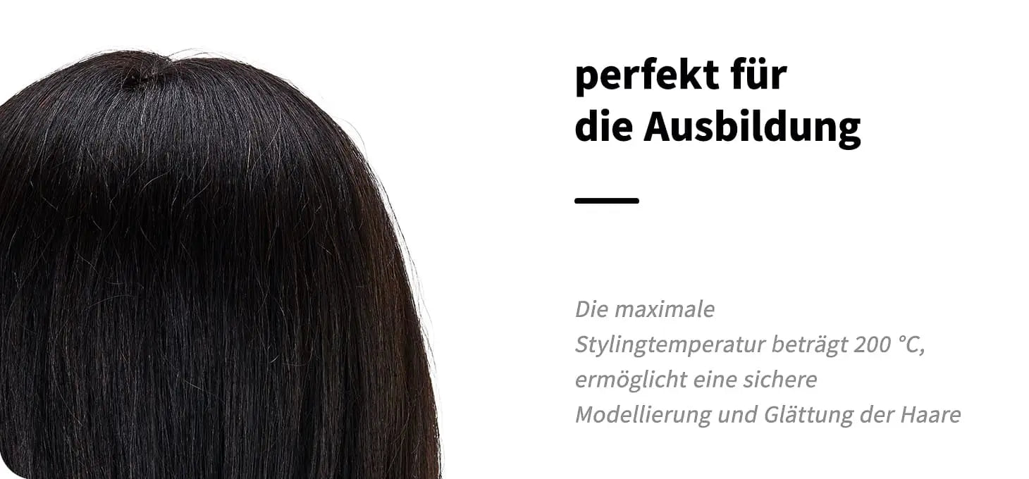 Friseur-Trainingskopf von Gabbiano WZ1 mit echtem Haar Farbe 1# Länge 20’’