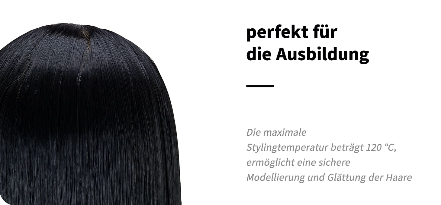 Friseur-Trainingskopf von Gabbiano WZ2 mit synthetischem Haar Farbe 1# Länge 24’’