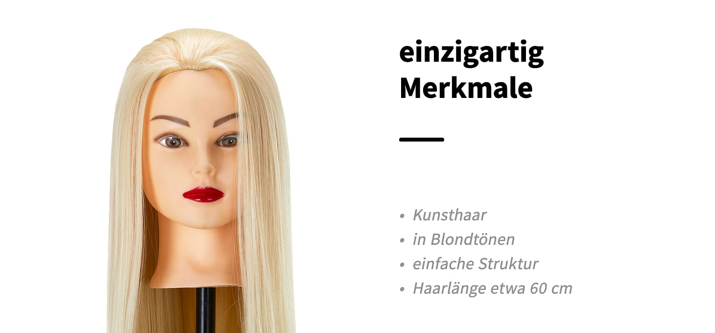 Friseur-Trainingskopf Gabbiano WZ2 mit synthetischem Haar Farbe 613# Länge 24’’