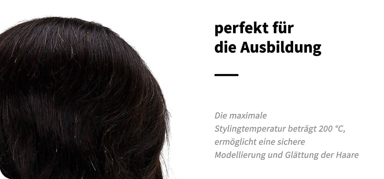 Friseur-Trainingskopf Gabbiano WZ3 mit Naturhaar Farbe 1# Länge 8’’
