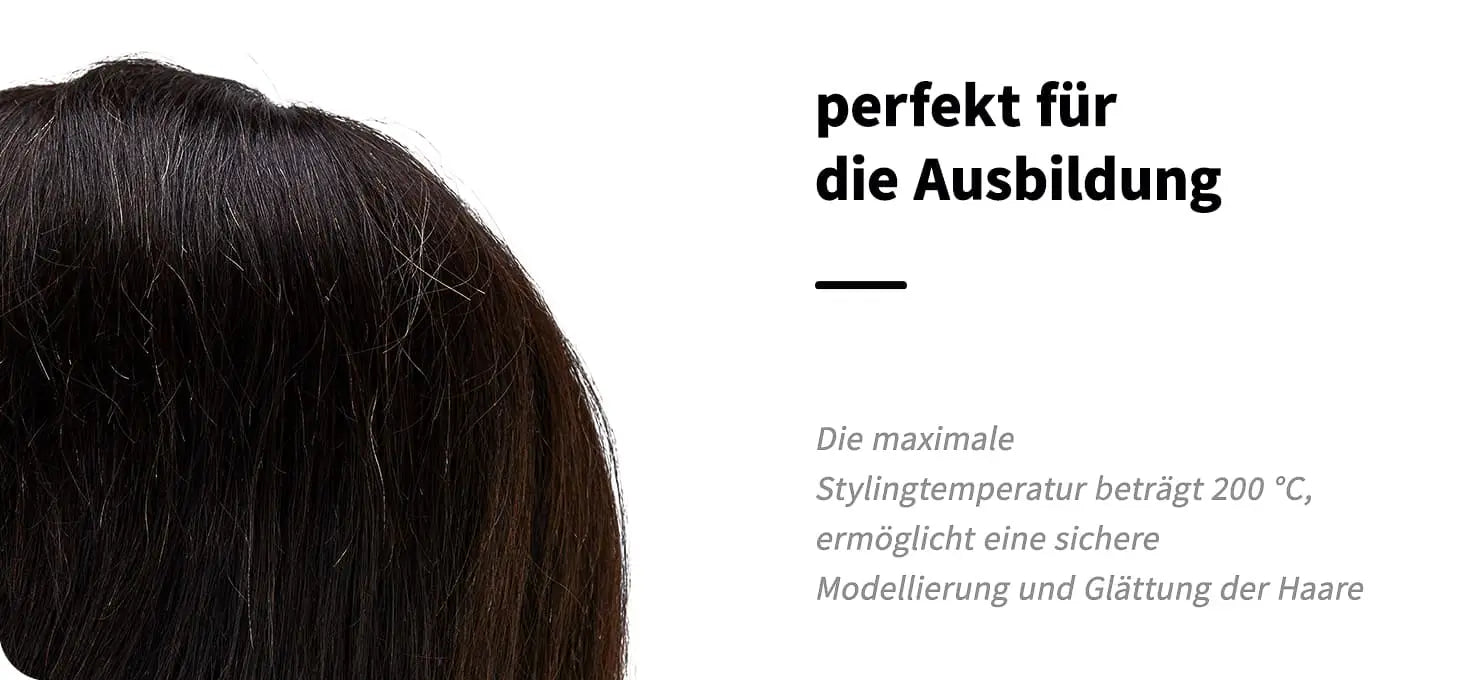 Friseurübungs- und Bartkopf von Gabbiano WZ4 mit Naturhaar Farbe 1# Länge 8’’ + 6’’