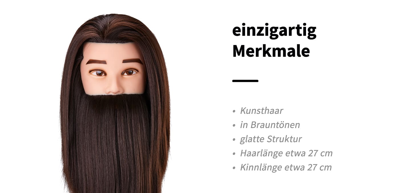 Gabbiano Übungskopf WZ4 mit synthetischem Haar und Bart