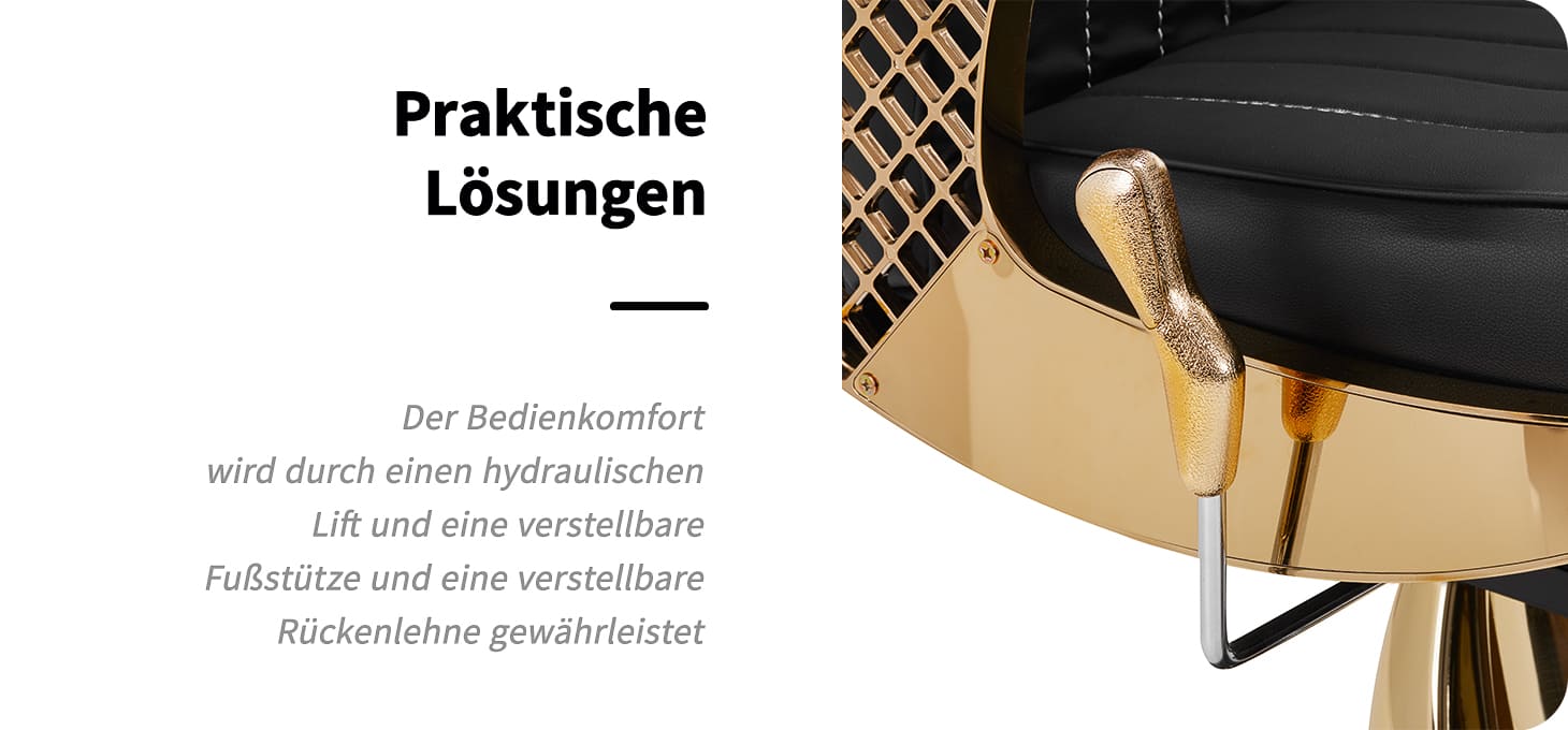 Gabbiano Friseurstuhl Marcus Gold