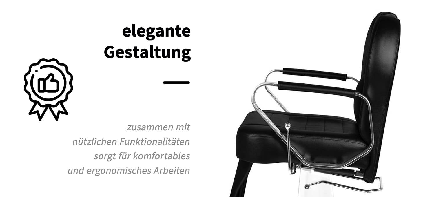 Gabbiano Friseurstuhl Tiziano W schwarz