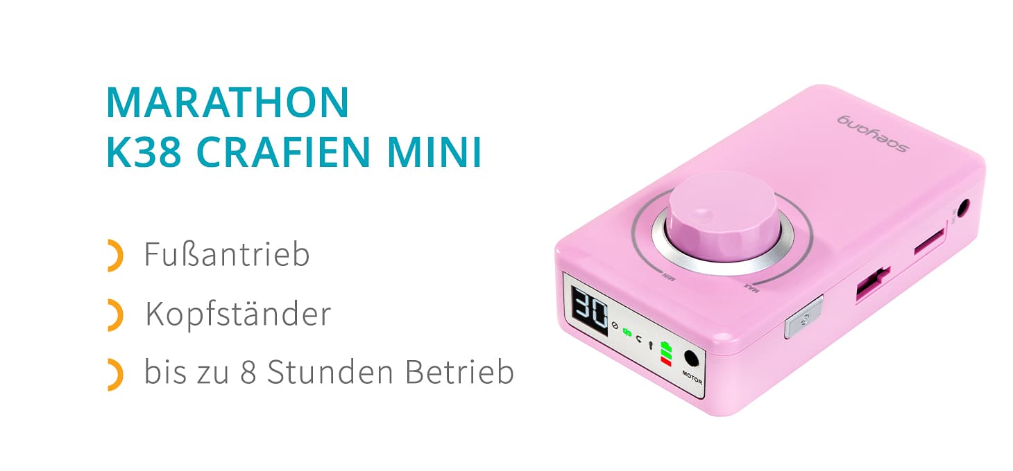 Saeyang Akku-Nagelfräser Marathon K38 Crafien mini pink