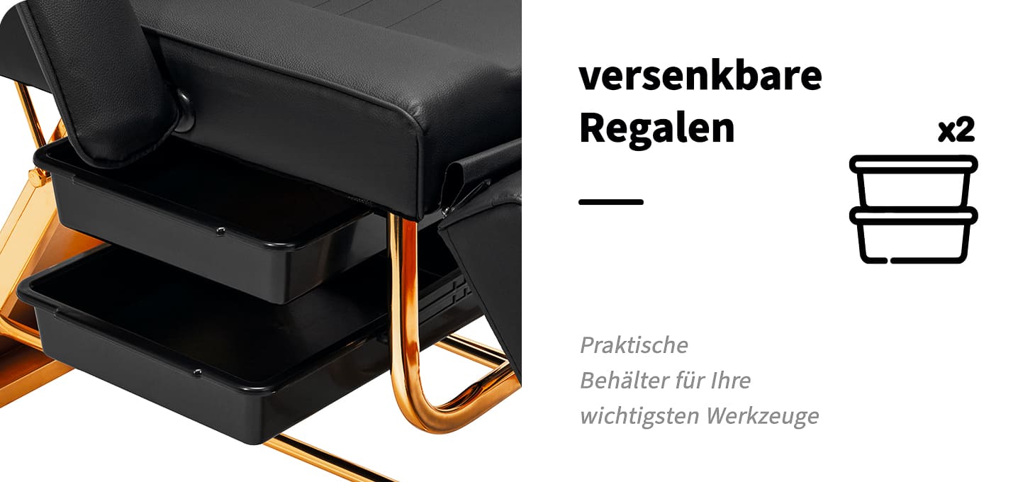 SILLON Kosmetikstuhl 202 gold pro schwarz