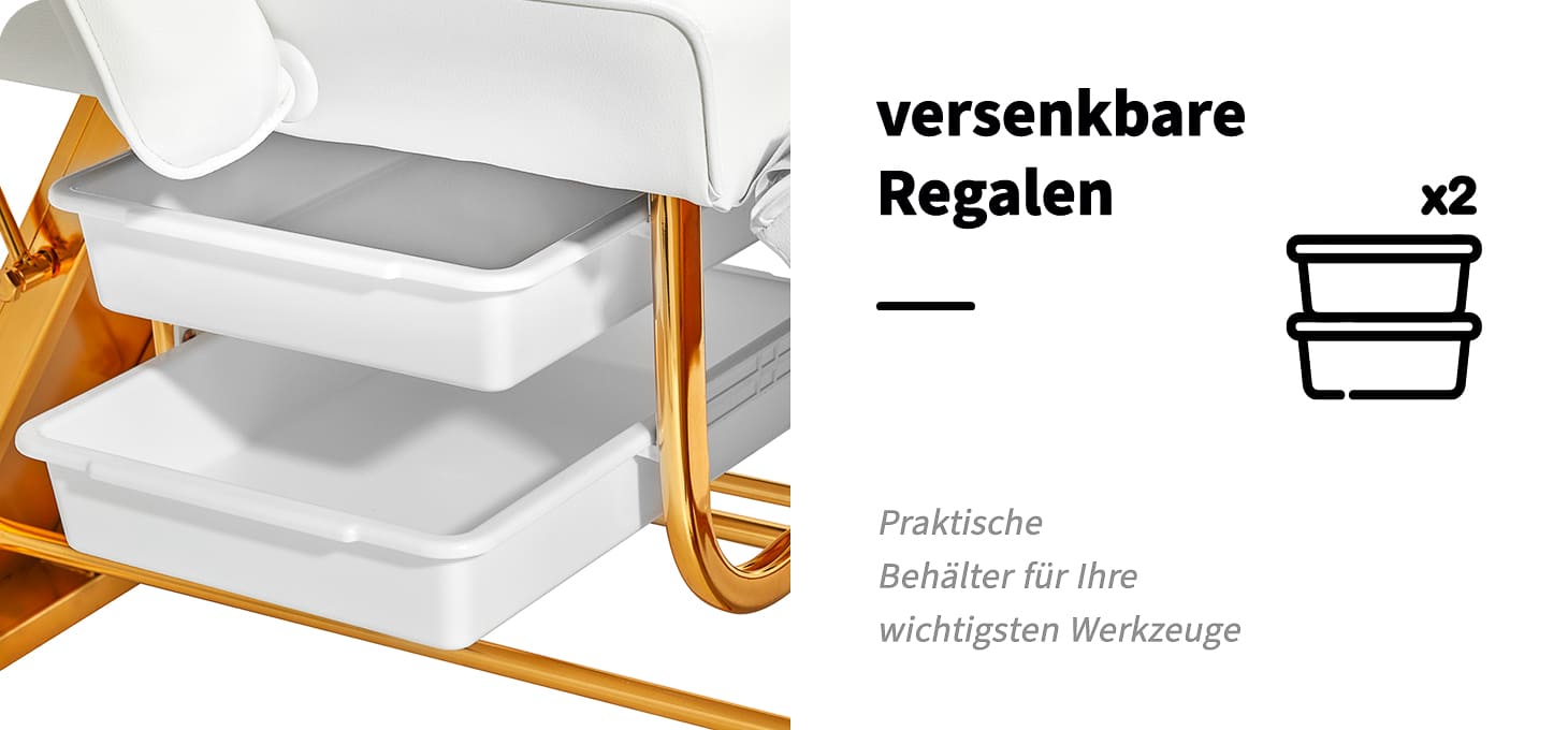 SILLON Kosmetikstuhl 202 gold pro weiß