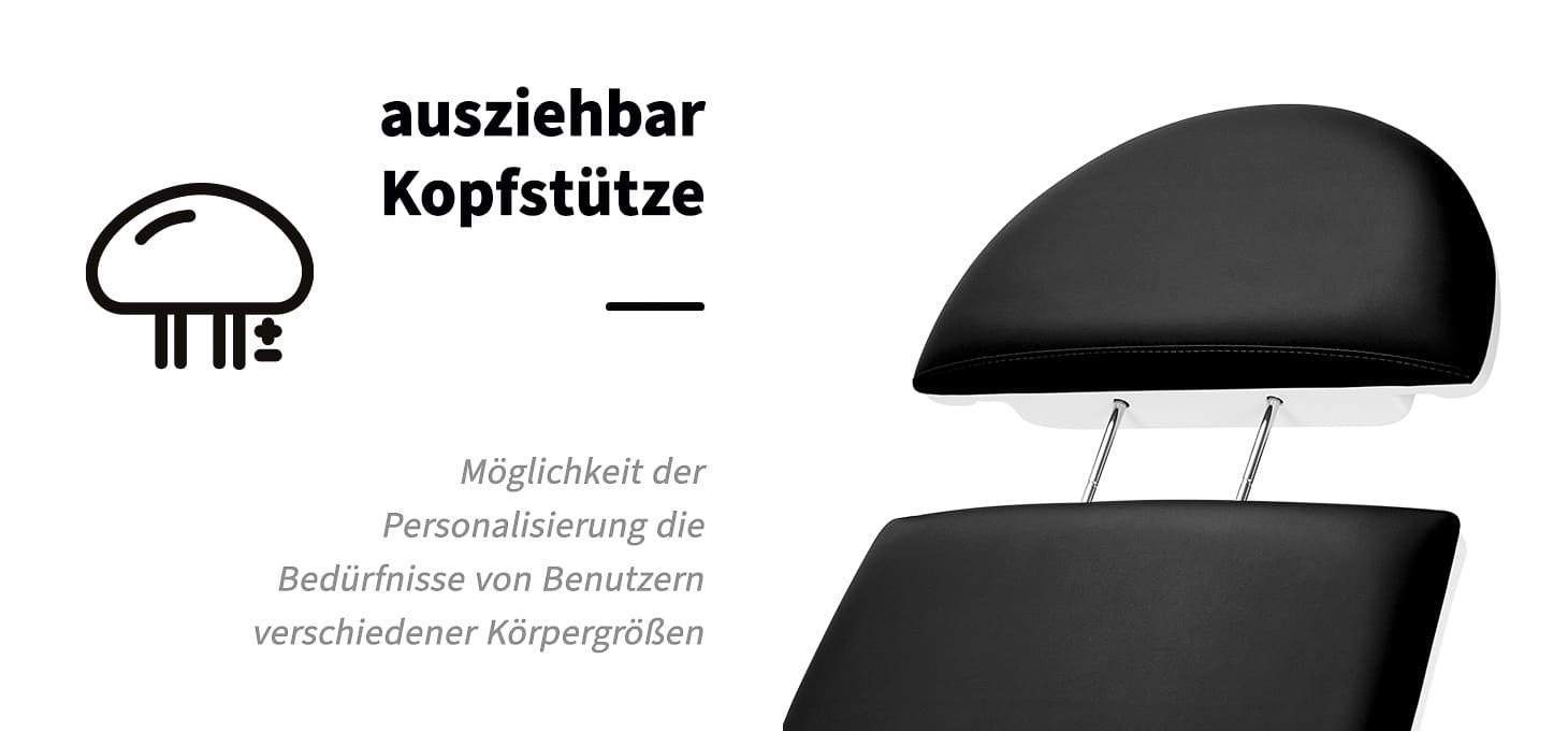 Kosmetikstuhl elektr. 2240 Eclipse 3 Motoren schwarz