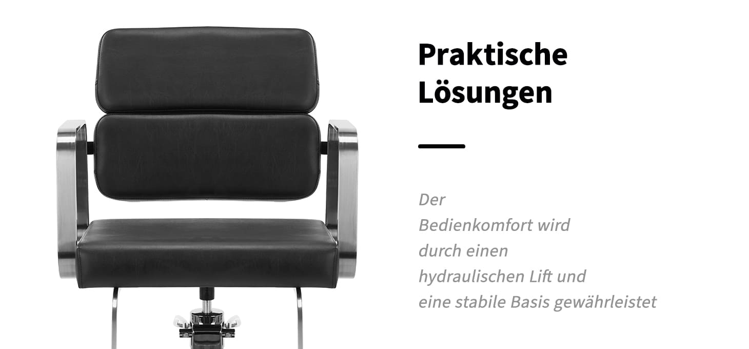 Gabbiano Porto Friseurstuhl schwarz