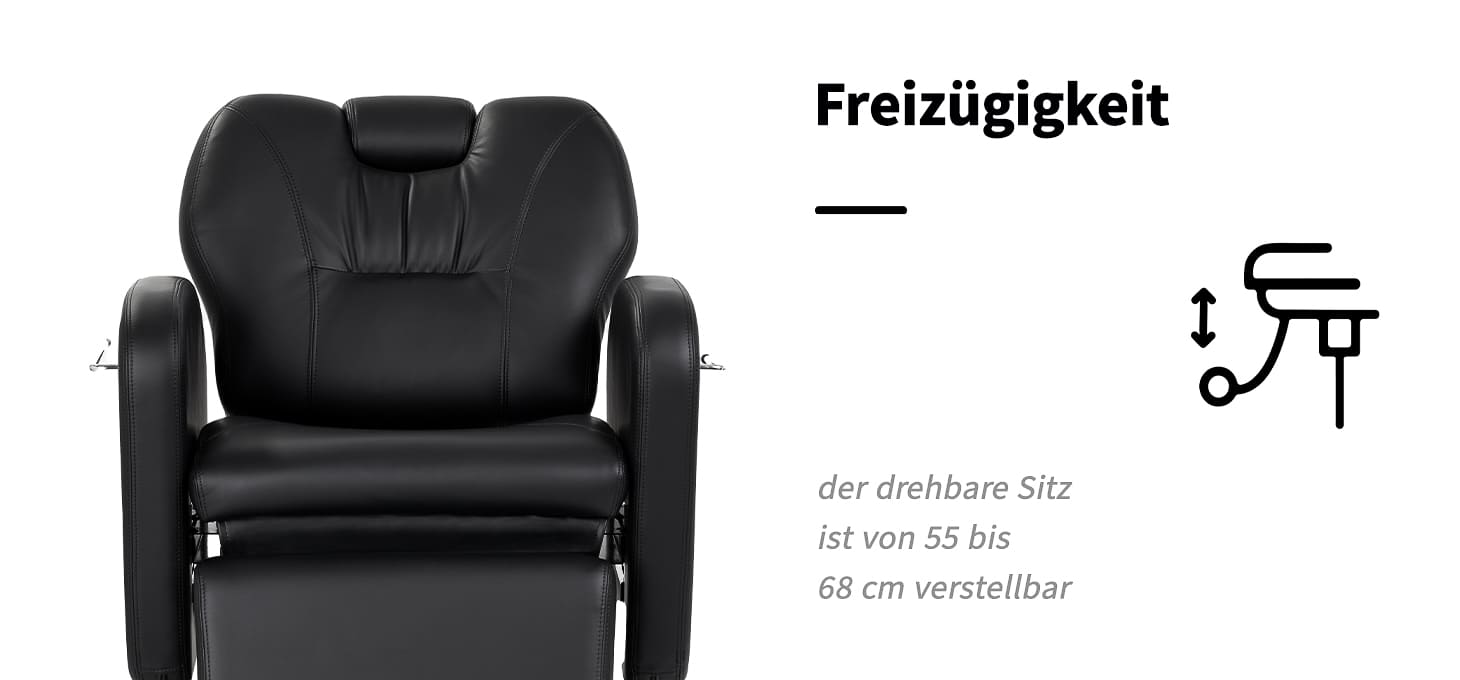 Elektrischer Friseurstuhl Gabbiano Baron Schwarz