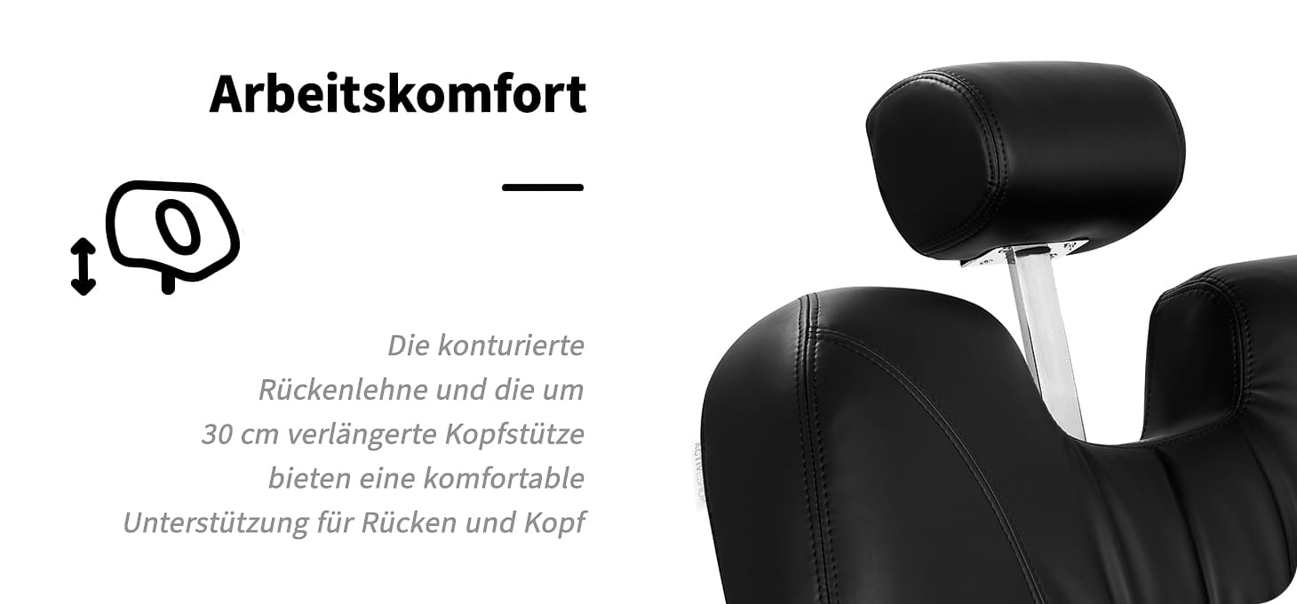 Elektrischer Friseurstuhl Gabbiano Baron Schwarz