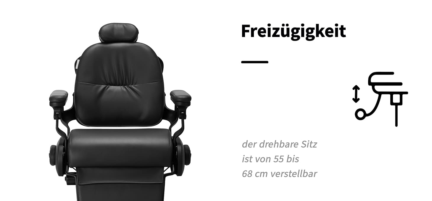 Elektrischer Friseurstuhl Gabbiano Duke Schwarz