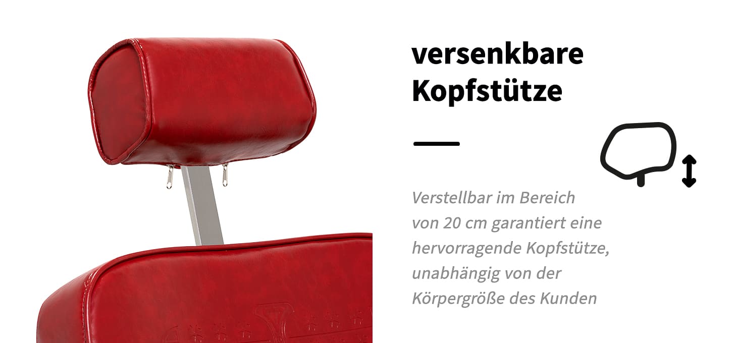 Hair System Barberstuhl MT-91 Rot