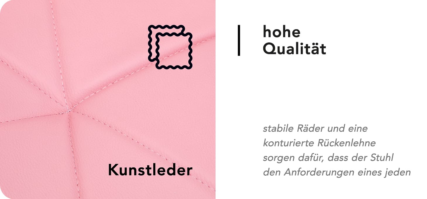 Kosmetikhocker QS-06G rosa