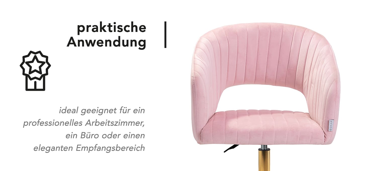 4Rico Drehstuhl QS-OF212G rosa