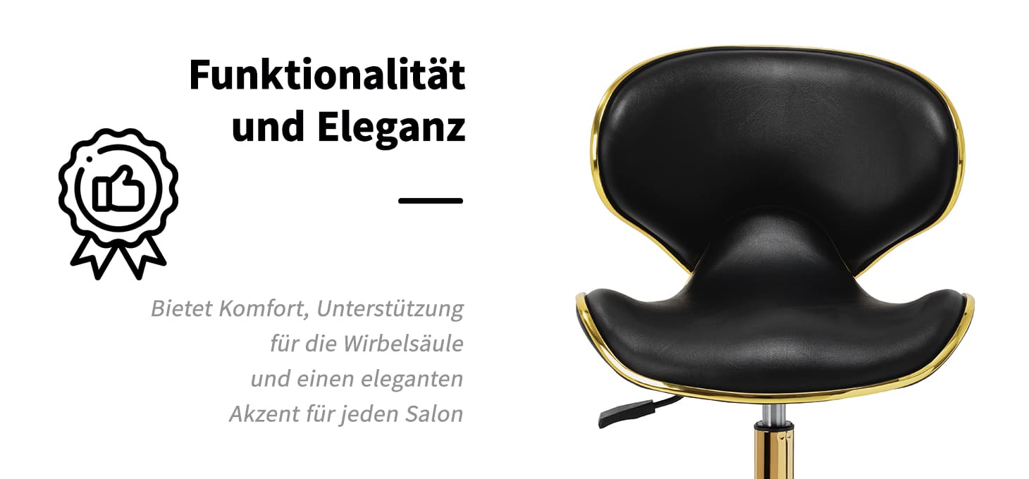 Gabbiano Kosmetikhocker Q-4599G schwarz
