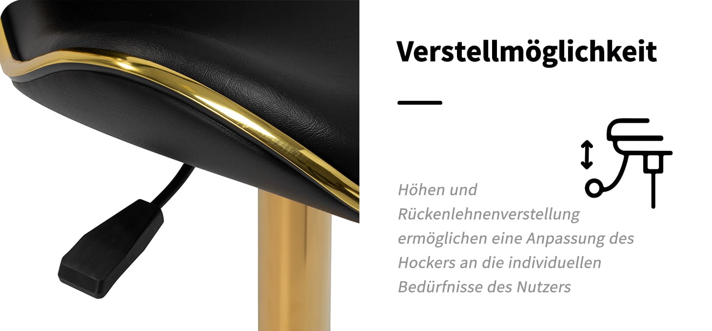 Gabbiano Kosmetikhocker Q-4599G schwarz