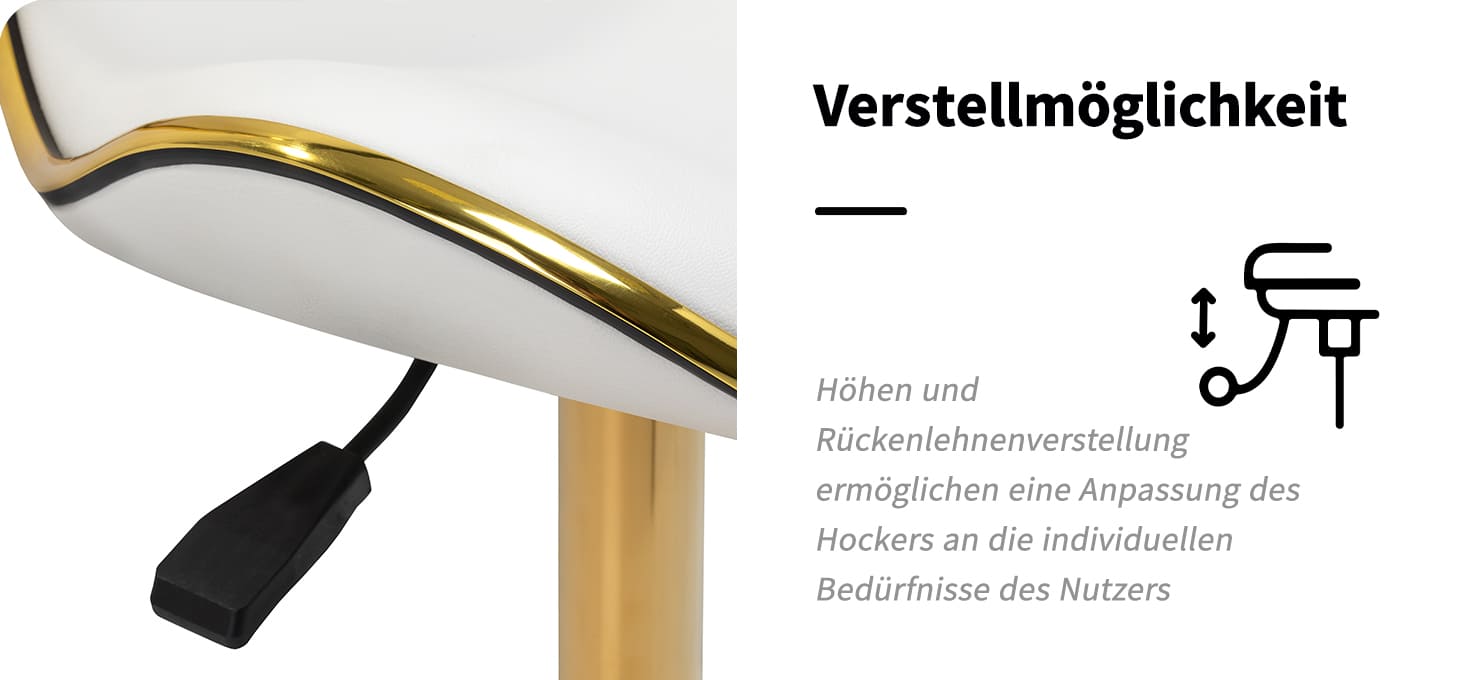 Gabbiano Kosmetikhocker Q-4599G Weiß