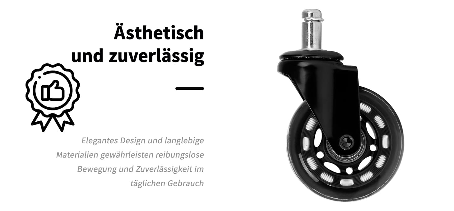Roll Speed Push-in Hockerrad 5er-Set Schwarz