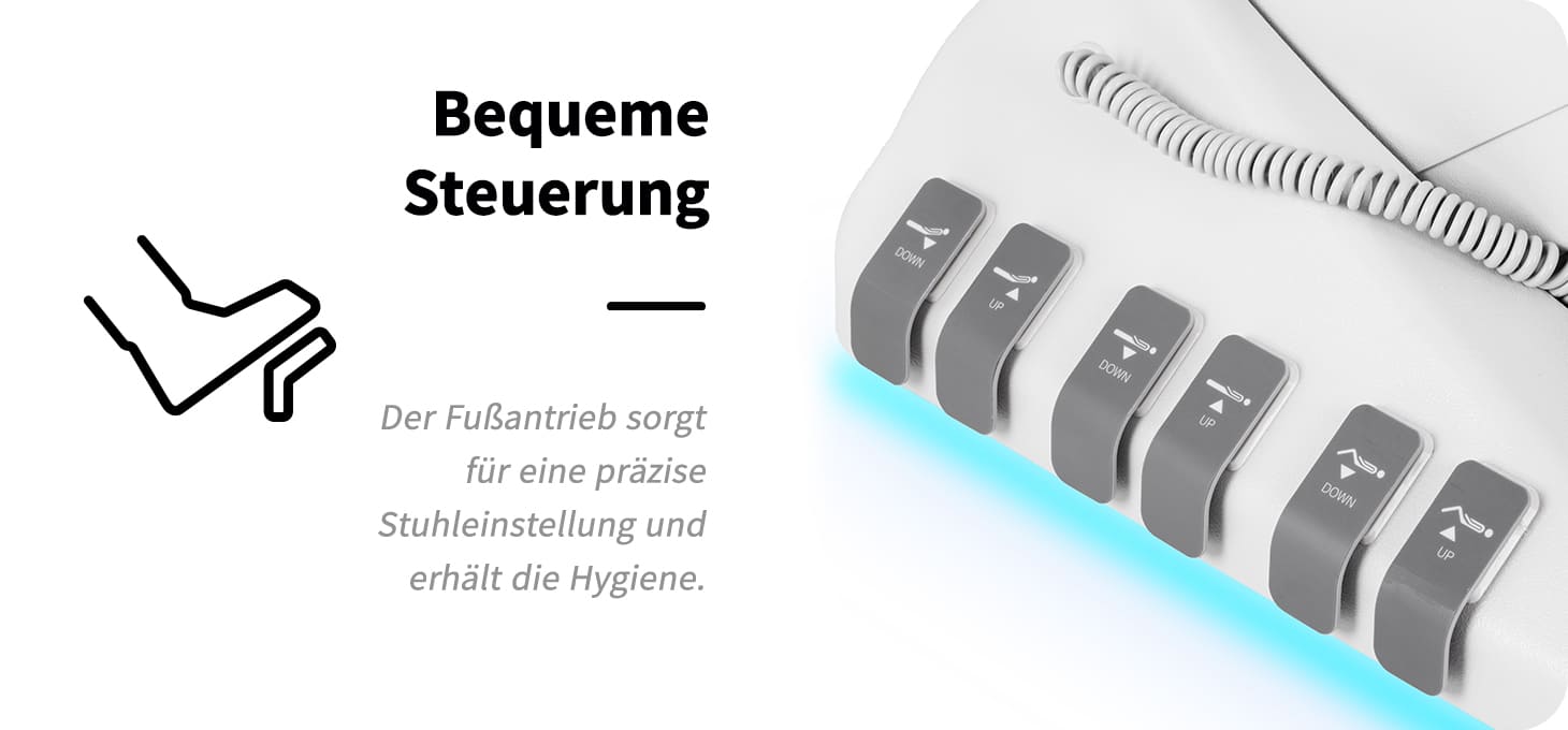 Elektrischer Kosmetiksessel SILLON Luxury 3 Motoren weiß Fußschalter