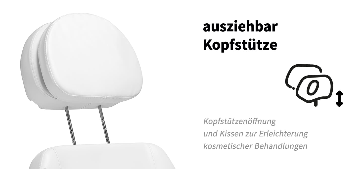 Elektrischer Kosmetiksessel SILLON Luxury 3 Motoren weiß Fußschalter