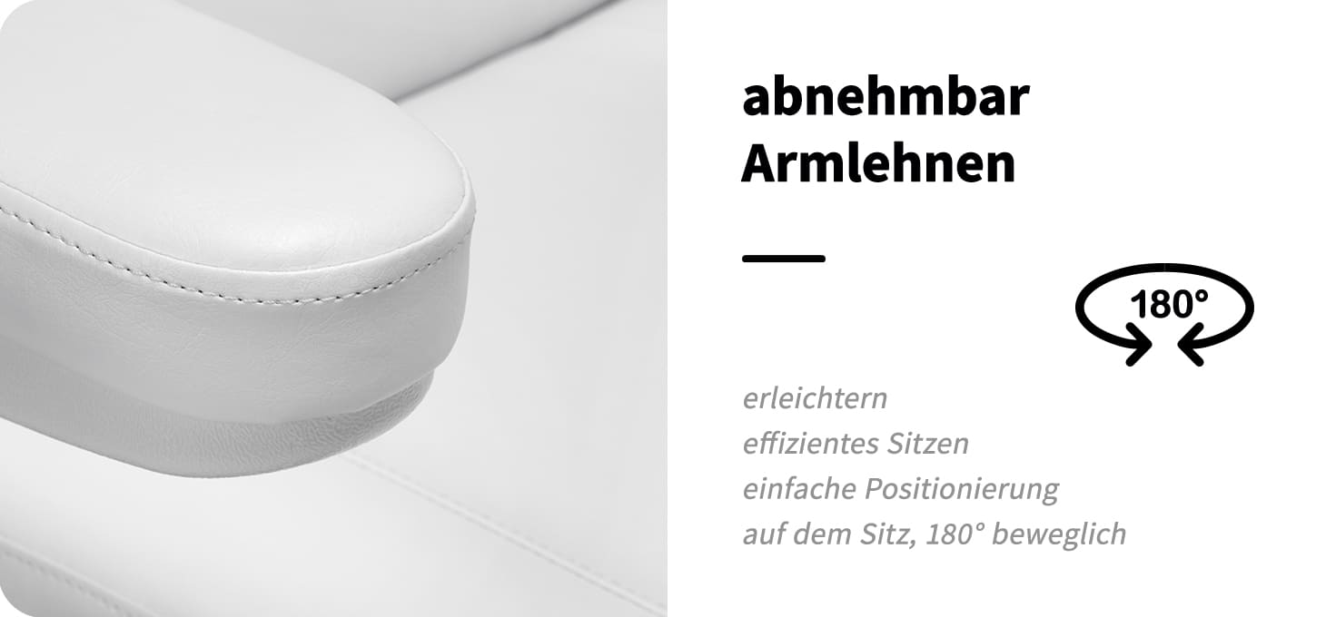 Elektrischer Kosmetiksessel SILLON Luxury 3 Motoren weiß Fußschalter