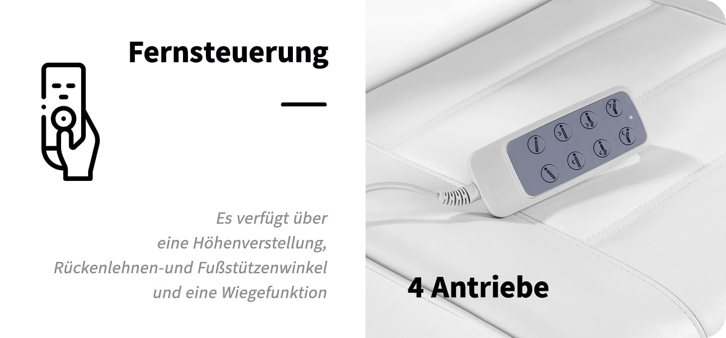 Kosmetikstuhl elektrisch Lux 4M D weiß mit Wiege
