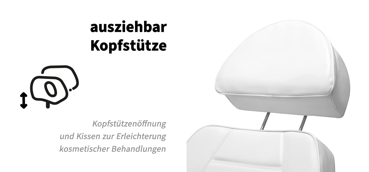 Kosmetikstuhl elektrisch Lux 4M D weiß mit Wiege