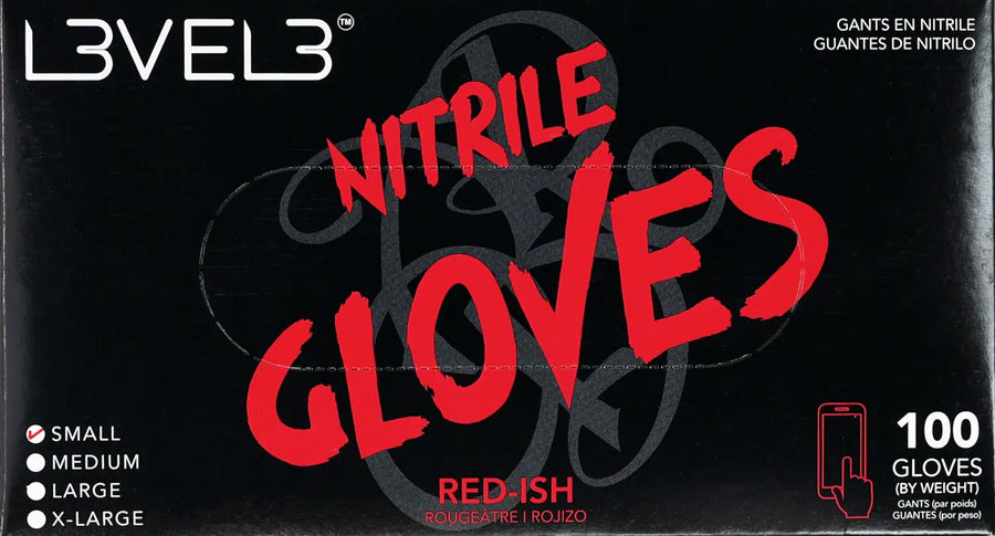 L3VEL3 Nitrilhandschuhe Small Red-ish