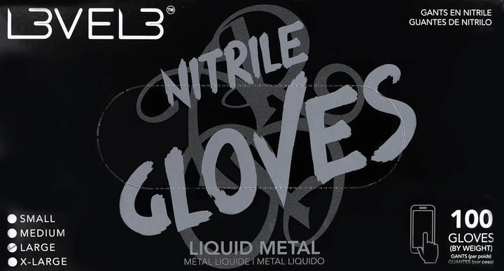 L3VEL3 Nitrilhandschuhe Liquid Metal – Produktansicht 2