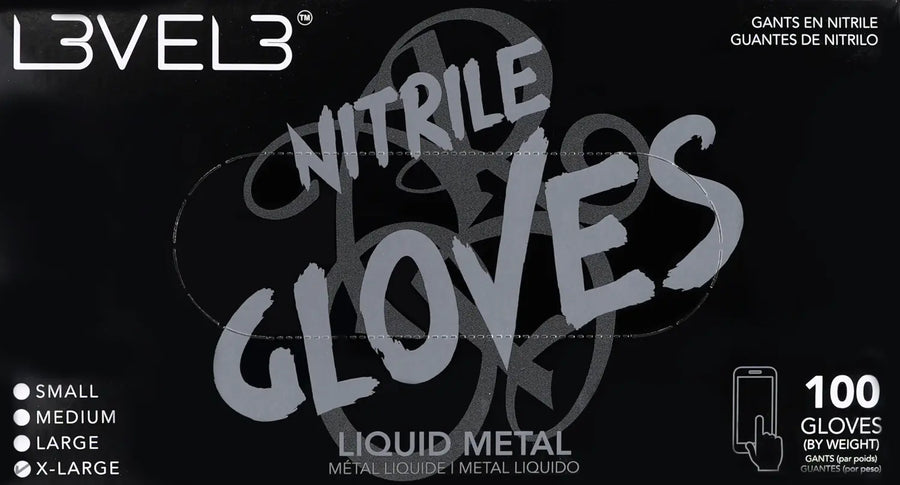 L3VEL3 Nitrilhandschuhe XL Liquid Metal