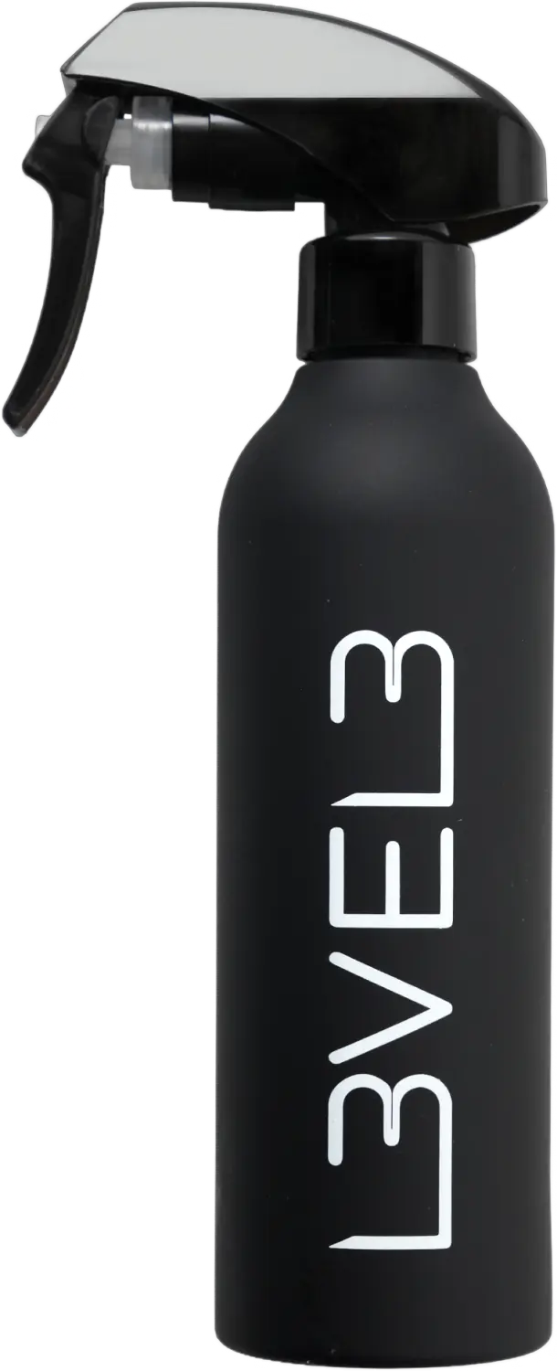 L3VEL3 Gummierte Sprühflasche Schwarz