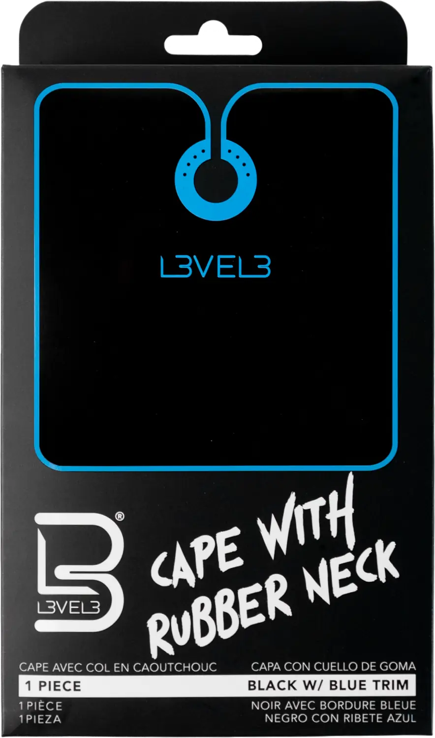 L3VEL3 Umhang mit Gummikragen Schwarz mit blauem Rand