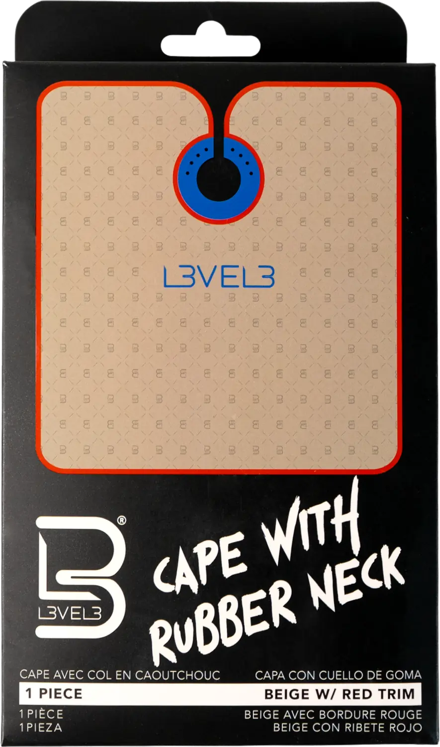 L3VEL3 Umhang mit Gummikragen Beige mit rotem Rand