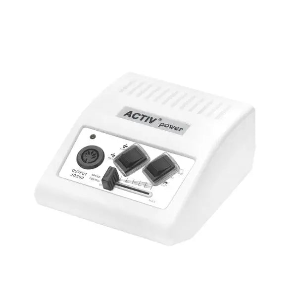 Weißes elektronisches Gerät mit Knöpfen und Schieberegler für Activ Power JD500 Nagelfräser