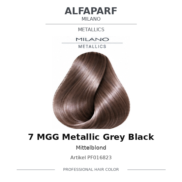 Alfaparf Milano Evolution of the Color Metallics 7 MGG Metallic Grey Black – Mittelblond, Artikel PF016823