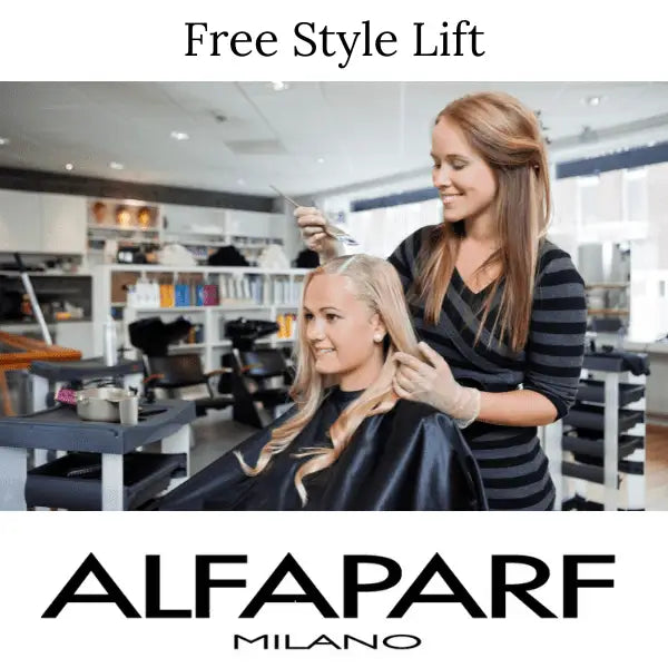 Hairsalon Szene mit Alfaparf Milano BB Bleach Free Style Lift Blondierung