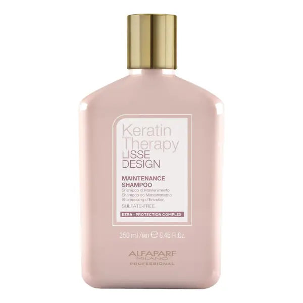 Pinkflasche Keratin Therapy Shampoo mit goldener Kappe von Alfaparf Milano
