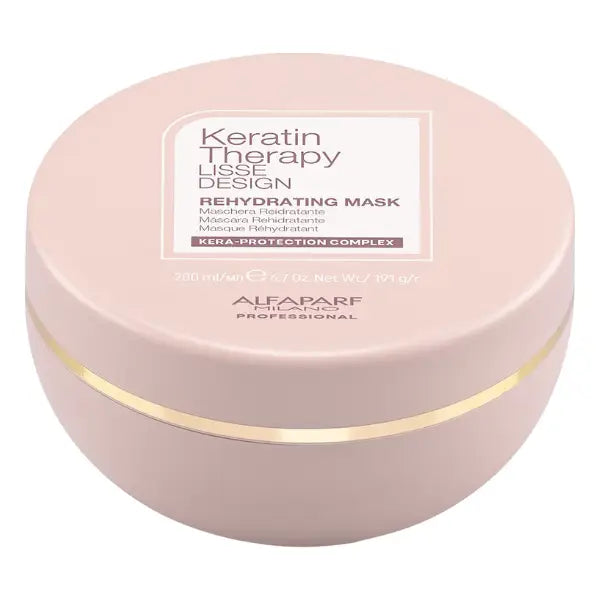 Pinkes Haarmaske Container für Alfaparf Milano Keratin Therapy Lisse Design Rehydrating Mask