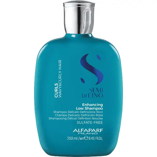 Blaues Shampoo-Flasche für lockiges Haar bei Alfaparf Milano Semi Di Lino Curls