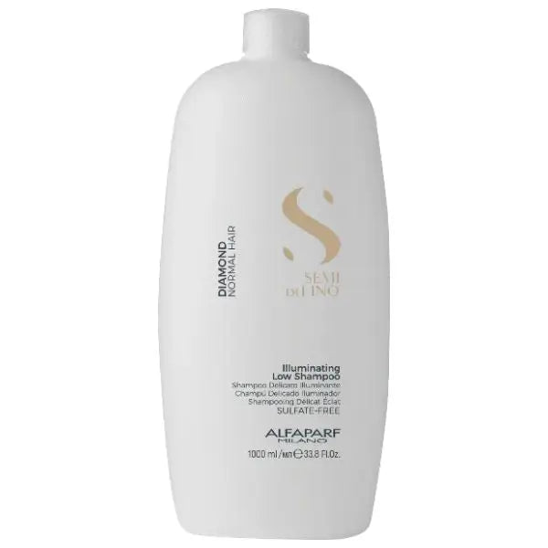 Weiße Flasche des Alfaparf Milano Semi di Lino Diamond Illuminating Low Shampoos