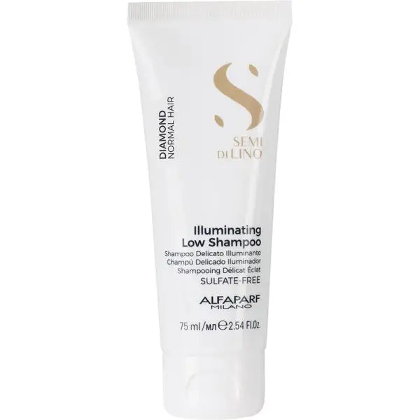 Alfaparf Milano Semi di Lino Diamond Illuminating Low Shampoo Tube auf weißem Hintergrund