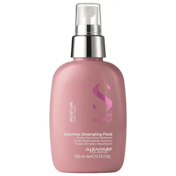 Pinkflasche mit Alfaparf Milano Semi di Lino Moisture Nährstoff für trockenes Haar